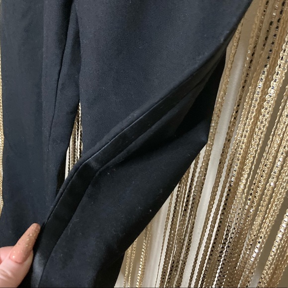 Vintage 100% wool with satin lampass stripe & silver double buckle dress slacks - Picture 5 of 7